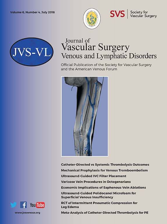 A journal of Vascular surgery venous and lymphatic disorder volume 6